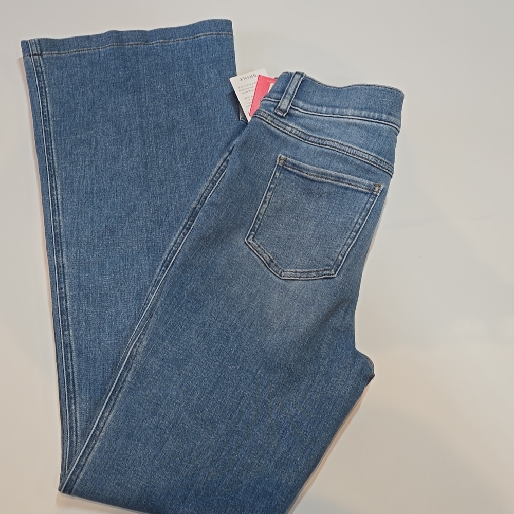 SPANX Stonewash High Rise Flare Jeans - Picture 2 of 16